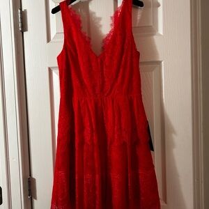 Poppy colored spring dress